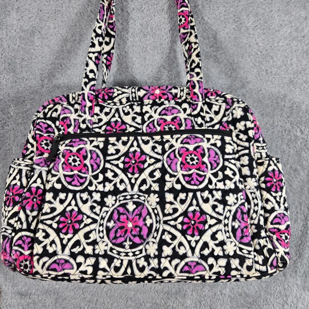Vera Bradley Provencal Quilted Cotton Diaper Bag with‎ Changing Pad Pink Black